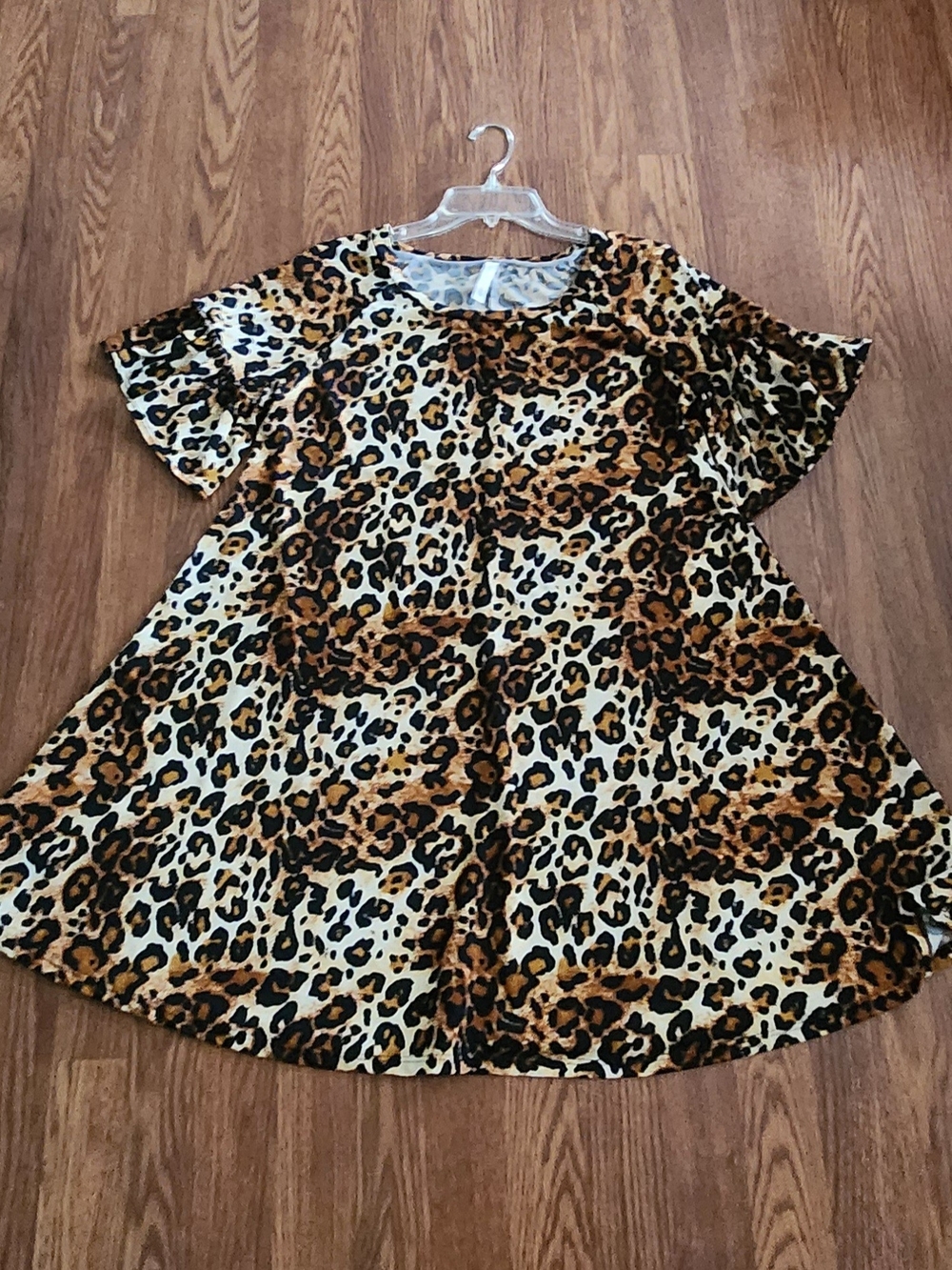 Leopard Print Mini Dress in Brown/Black